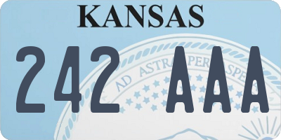 KS license plate 242AAA