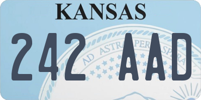KS license plate 242AAD