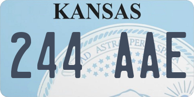 KS license plate 244AAE