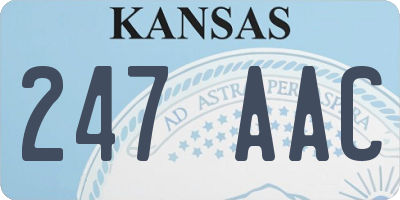 KS license plate 247AAC