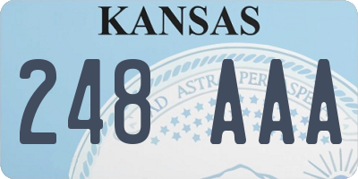 KS license plate 248AAA
