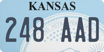 KS license plate 248AAD