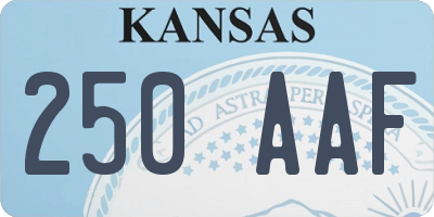 KS license plate 250AAF