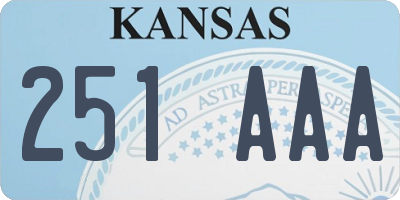 KS license plate 251AAA