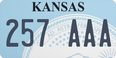 KS license plate 257AAA