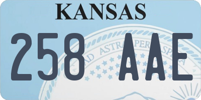 KS license plate 258AAE