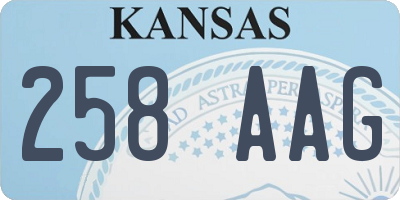 KS license plate 258AAG