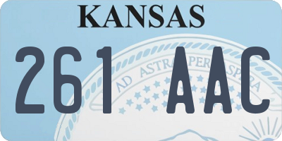 KS license plate 261AAC