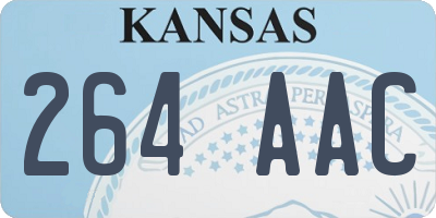 KS license plate 264AAC