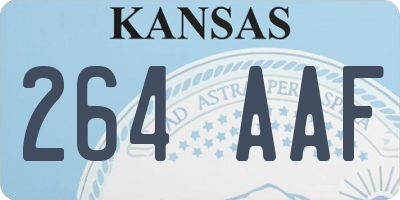KS license plate 264AAF