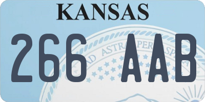 KS license plate 266AAB