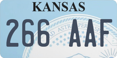 KS license plate 266AAF