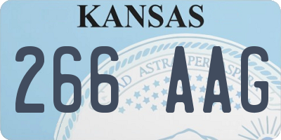 KS license plate 266AAG