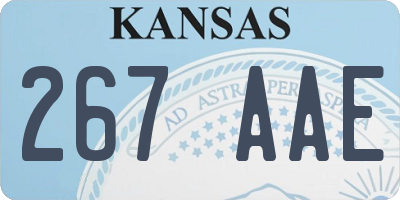 KS license plate 267AAE