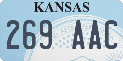 KS license plate 269AAC