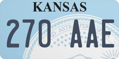 KS license plate 270AAE