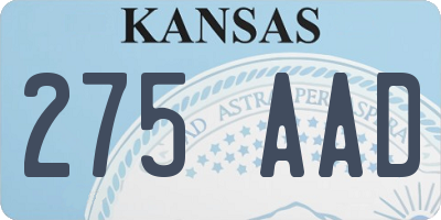 KS license plate 275AAD