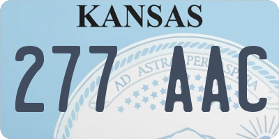 KS license plate 277AAC