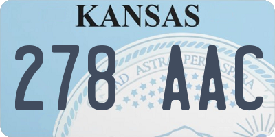 KS license plate 278AAC