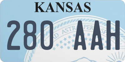 KS license plate 280AAH