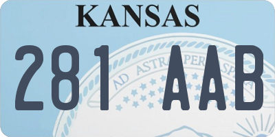 KS license plate 281AAB