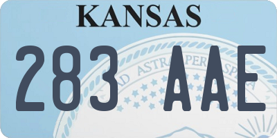 KS license plate 283AAE