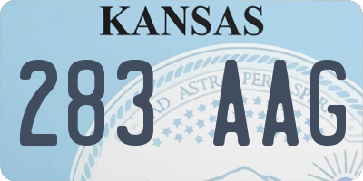 KS license plate 283AAG