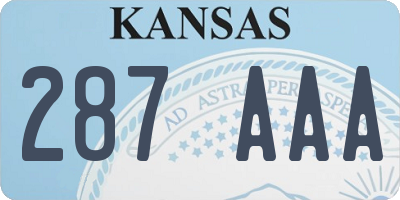 KS license plate 287AAA
