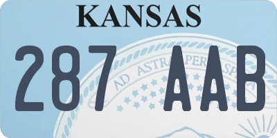 KS license plate 287AAB