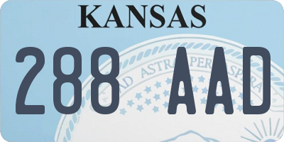 KS license plate 288AAD