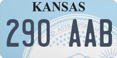 KS license plate 290AAB