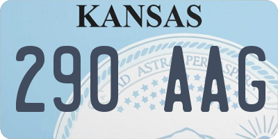 KS license plate 290AAG