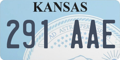 KS license plate 291AAE