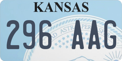KS license plate 296AAG