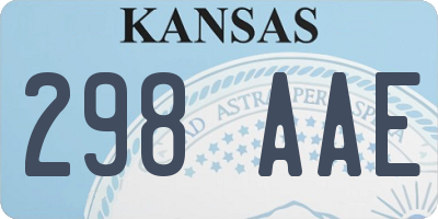 KS license plate 298AAE