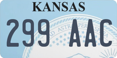 KS license plate 299AAC