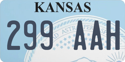 KS license plate 299AAH