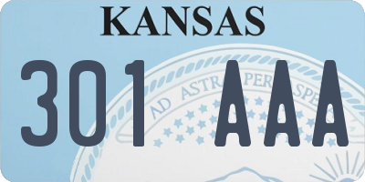 KS license plate 301AAA