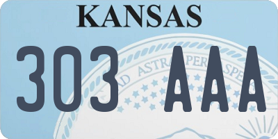 KS license plate 303AAA