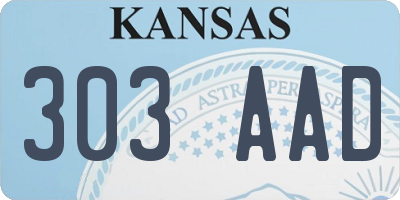 KS license plate 303AAD