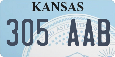 KS license plate 305AAB