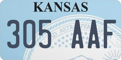 KS license plate 305AAF