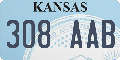 KS license plate 308AAB