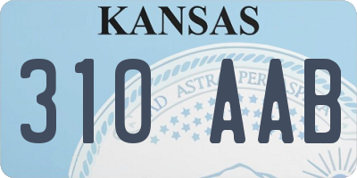 KS license plate 310AAB