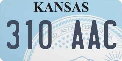 KS license plate 310AAC