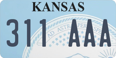KS license plate 311AAA