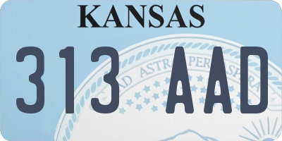 KS license plate 313AAD