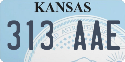 KS license plate 313AAE