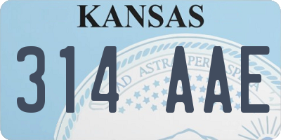 KS license plate 314AAE