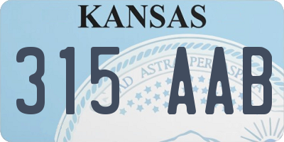 KS license plate 315AAB